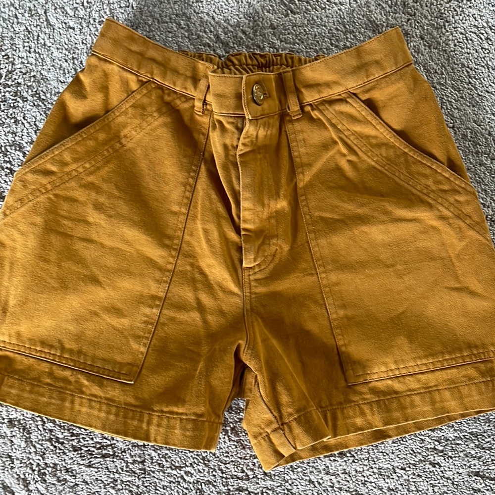 Big Bud Press Work Shorts Unisex Size S in Spicy Mustard GUC